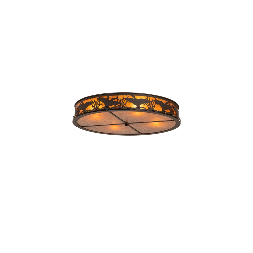 Ducks in Flight 4 Light 40" Wide Semi-Flush Drum Ceiling Fixture