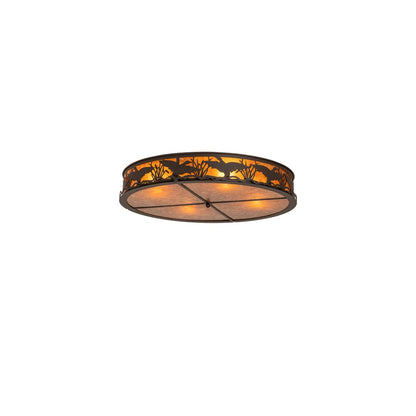 Ducks in Flight 4 Light 40" Wide Semi-Flush Drum Ceiling Fixture