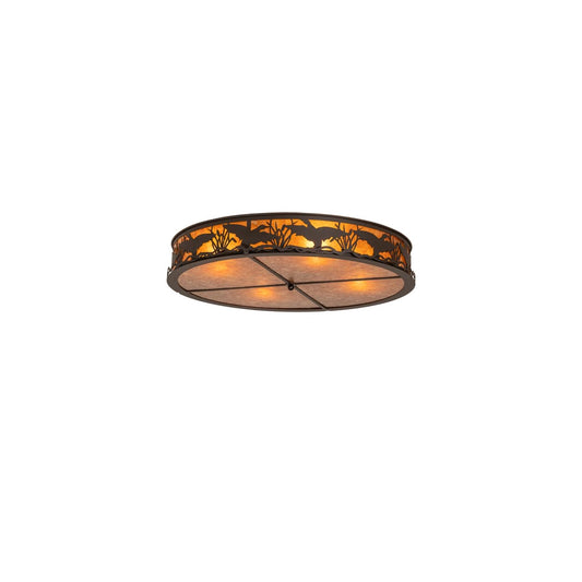 Ducks in Flight 4 Light 40" Wide Semi-Flush Drum Ceiling Fixture