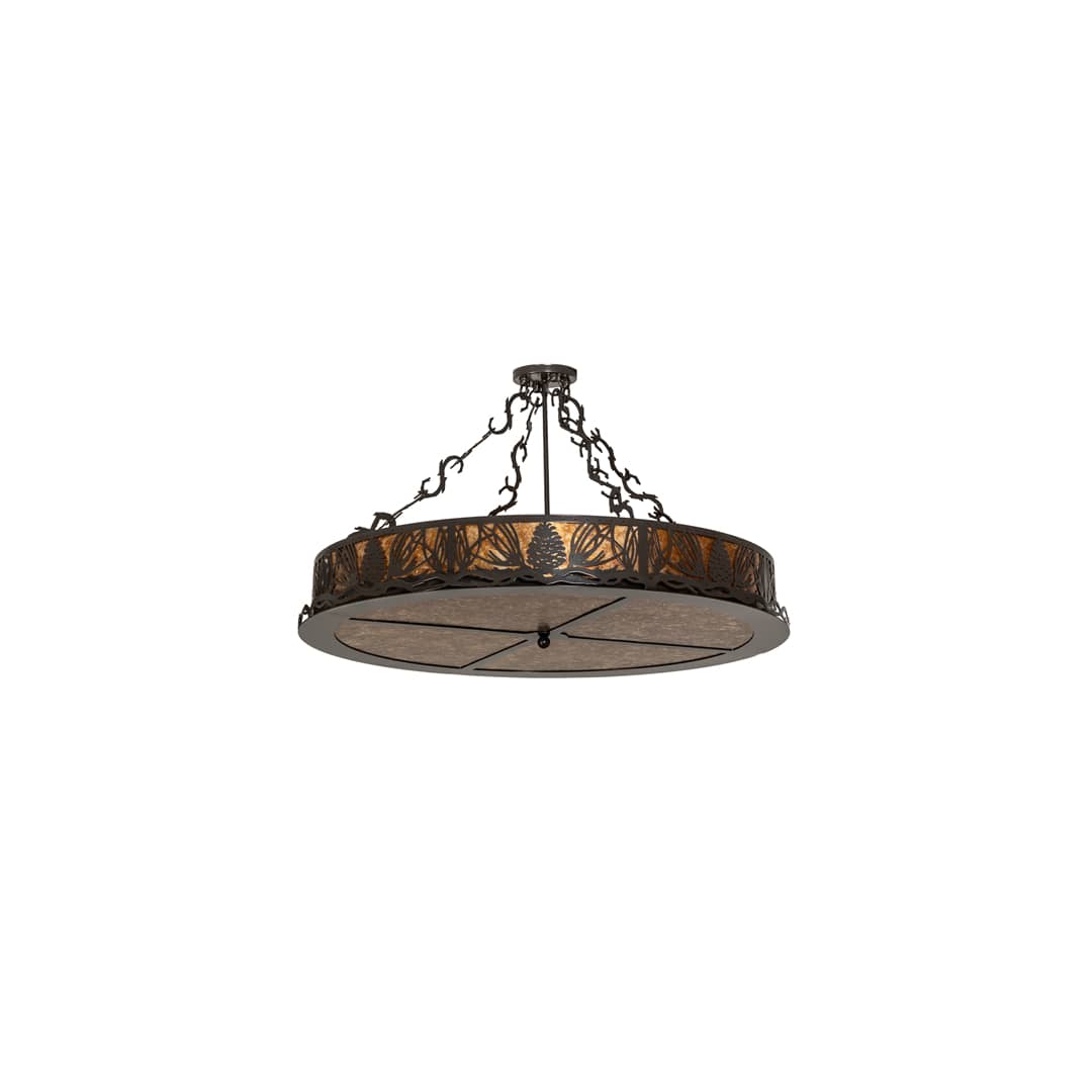 Mountain Pine 8 Light 36" Wide Semi-Flush Drum Ceiling Fixture
