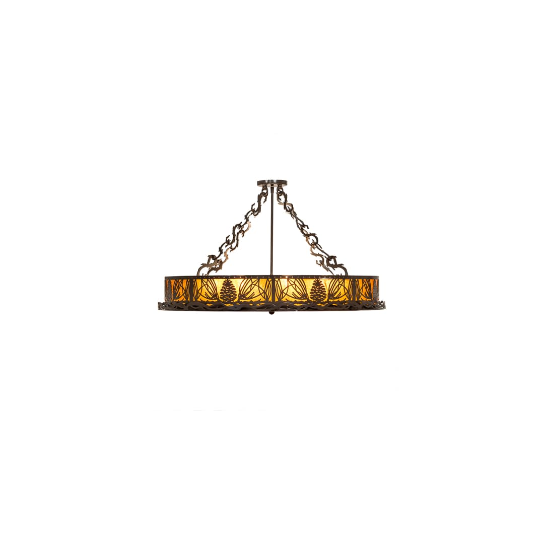 Mountain Pine 8 Light 36" Wide Semi-Flush Drum Ceiling Fixture