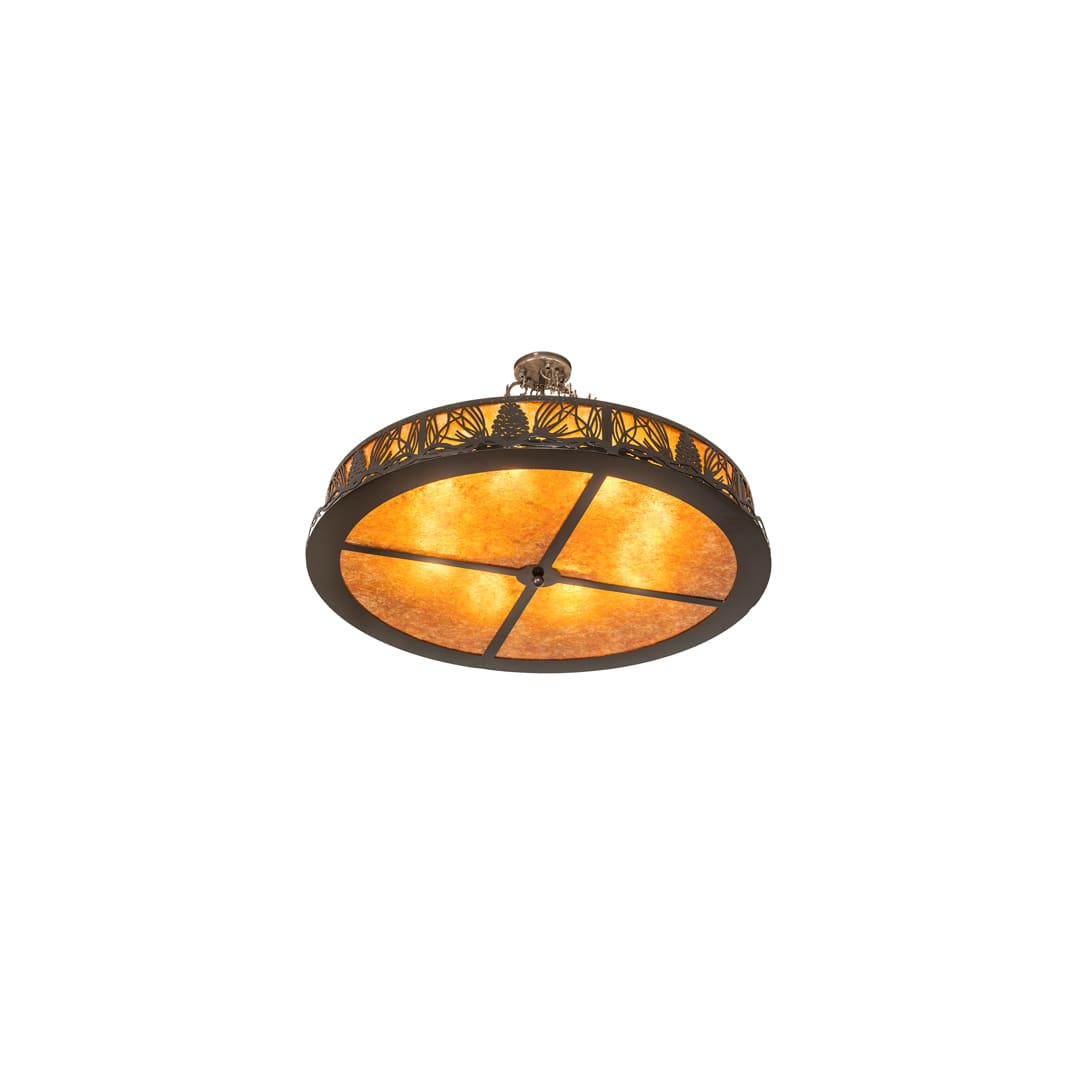 Mountain Pine 8 Light 36" Wide Semi-Flush Drum Ceiling Fixture