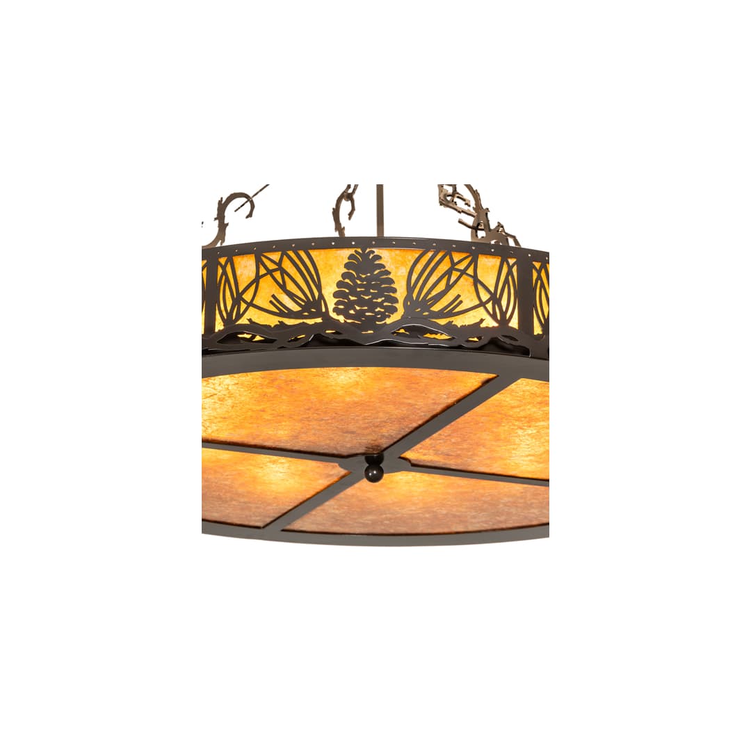 Mountain Pine 8 Light 36" Wide Semi-Flush Drum Ceiling Fixture