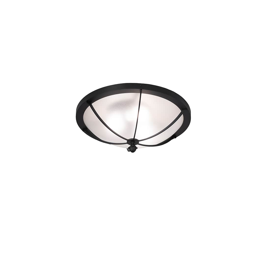 Dominga 3 Light 20" Wide Flush Mount Bowl Ceiling Fixture - Textured Black Finish
