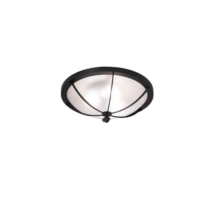 Dominga 3 Light 20" Wide Flush Mount Bowl Ceiling Fixture - Textured Black Finish