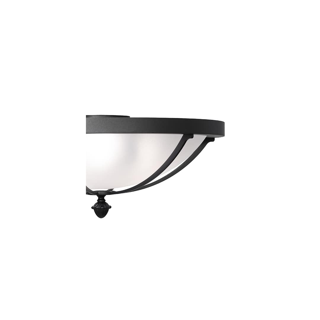 Dominga 3 Light 20" Wide Flush Mount Bowl Ceiling Fixture - Textured Black Finish