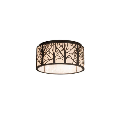 Branches 4 Light 20" Wide Flush Mount Drum Ceiling Fixture - Oil Rubbed Bronze Finish