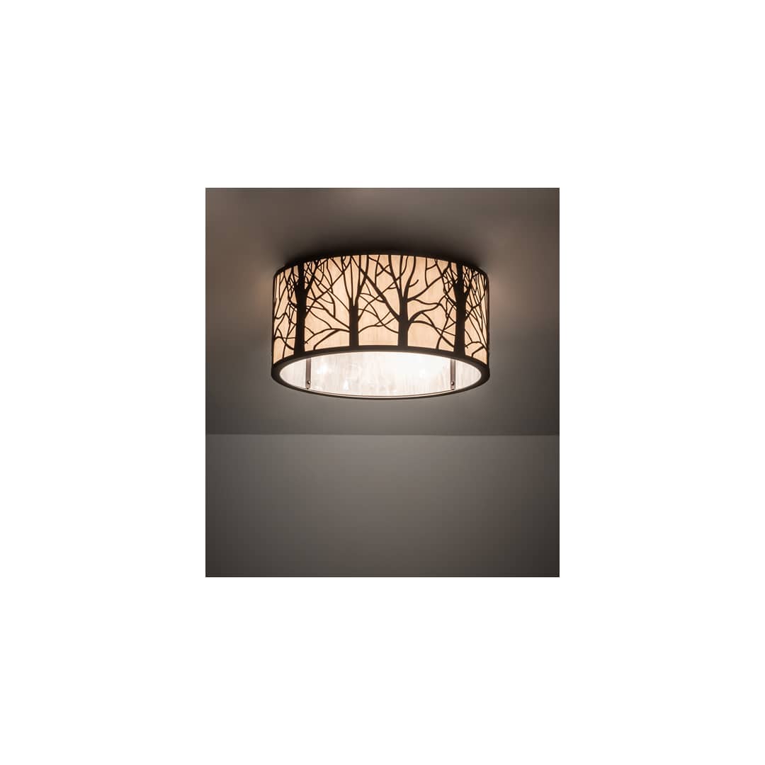 Branches 4 Light 20" Wide Flush Mount Drum Ceiling Fixture - Oil Rubbed Bronze Finish