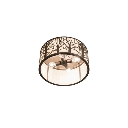 Branches 4 Light 20" Wide Flush Mount Drum Ceiling Fixture - Oil Rubbed Bronze Finish
