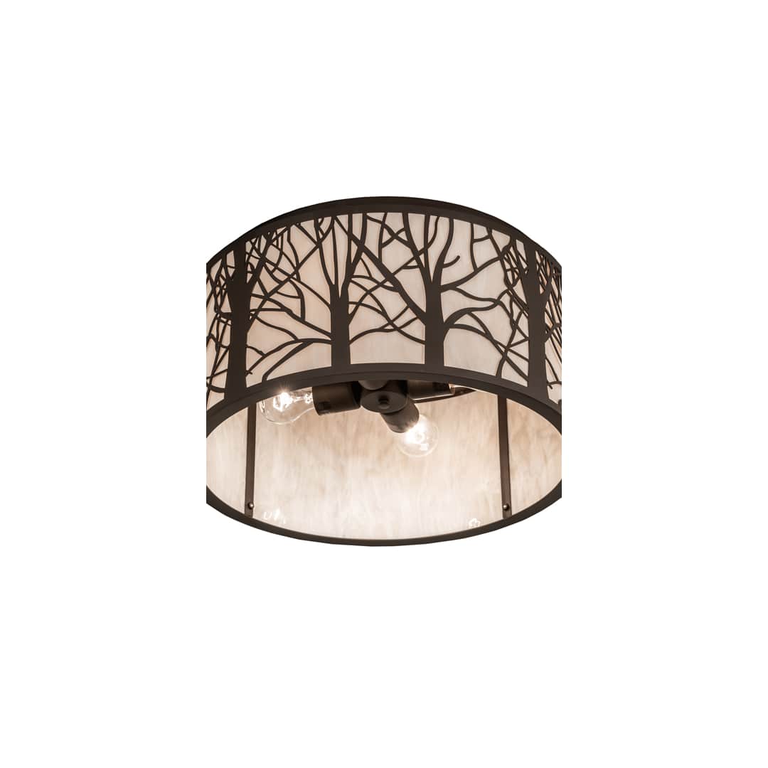 Branches 4 Light 20" Wide Flush Mount Drum Ceiling Fixture - Oil Rubbed Bronze Finish