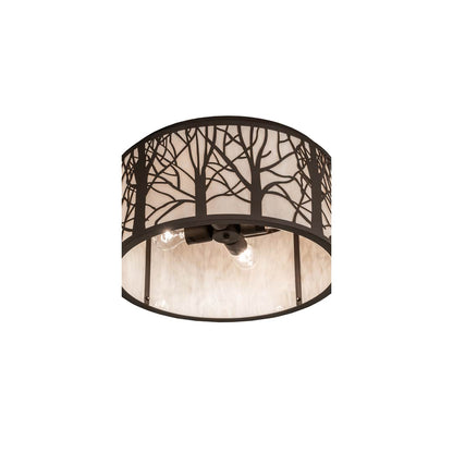 Branches 4 Light 20" Wide Flush Mount Drum Ceiling Fixture - Oil Rubbed Bronze Finish