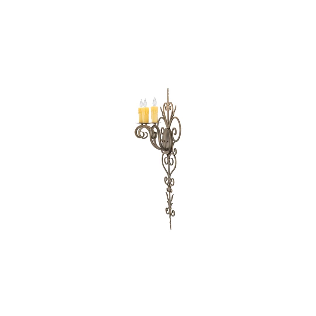 3 Light 36" Tall Wall Sconce