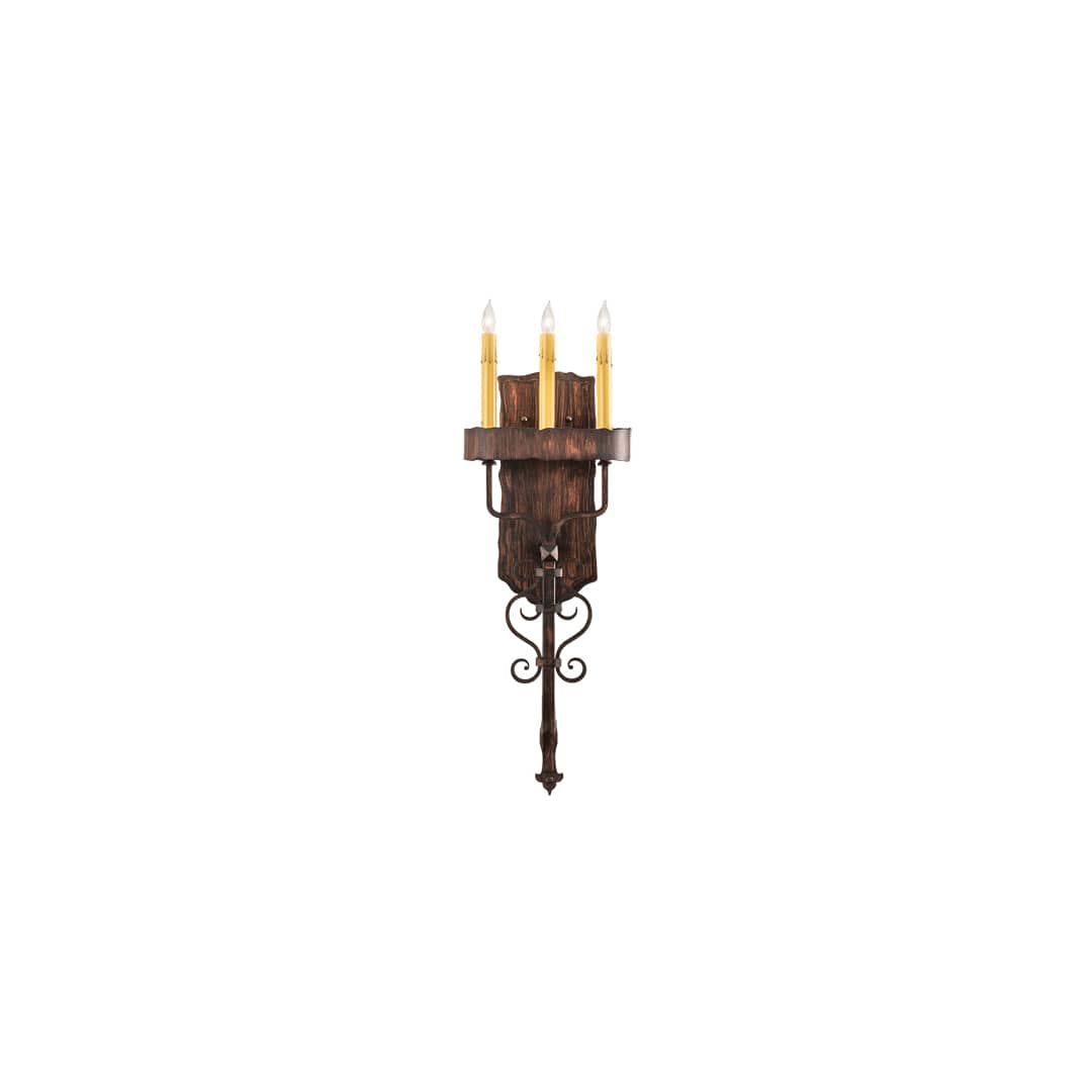 3 Light 29" Tall Wall Sconce