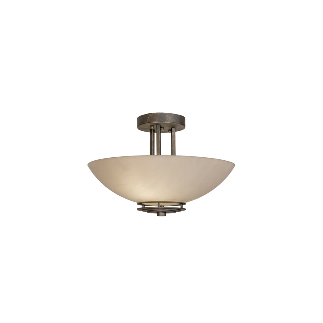 Thurston 2 Light 15" Wide Semi-Flush Bowl Ceiling Fixture - French Bronzed Finish - Medium Bulb Base