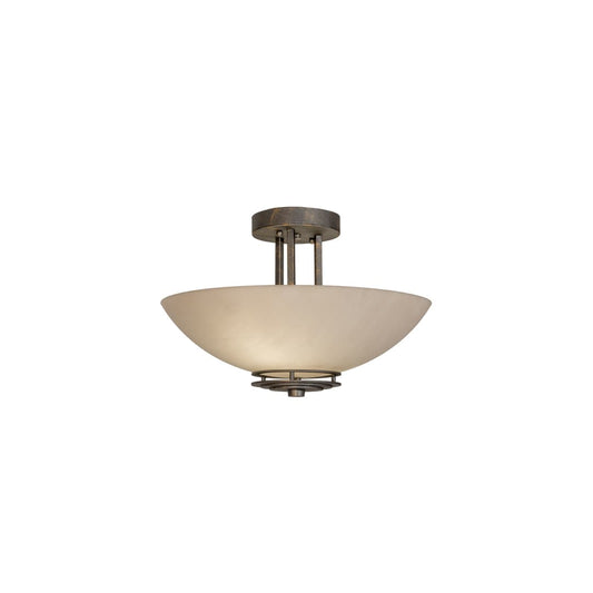 Thurston 2 Light 15" Wide Semi-Flush Bowl Ceiling Fixture - French Bronzed Finish - Medium Bulb Base