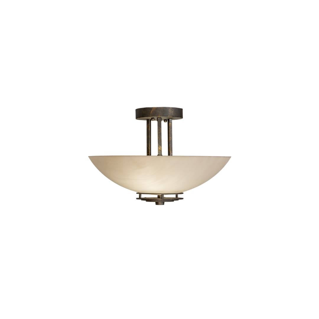 Thurston 2 Light 15" Wide Semi-Flush Bowl Ceiling Fixture - French Bronzed Finish - Medium Bulb Base