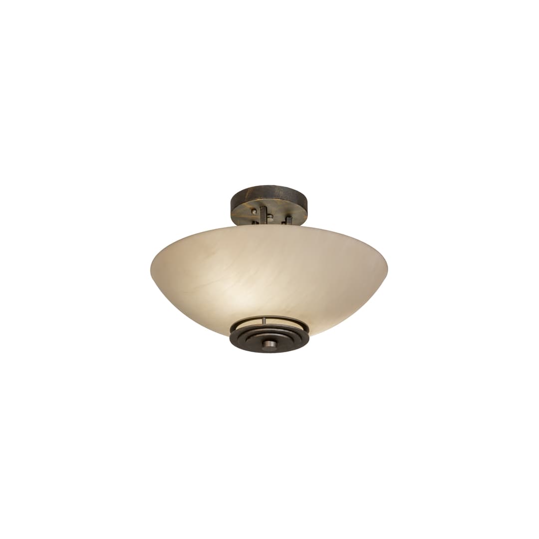 Thurston 2 Light 15" Wide Semi-Flush Bowl Ceiling Fixture - French Bronzed Finish - Medium Bulb Base