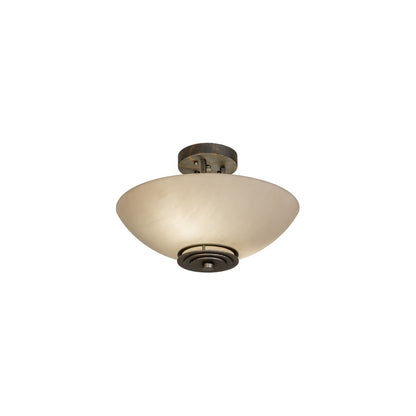 Thurston 2 Light 15" Wide Semi-Flush Bowl Ceiling Fixture - French Bronzed Finish - Medium Bulb Base