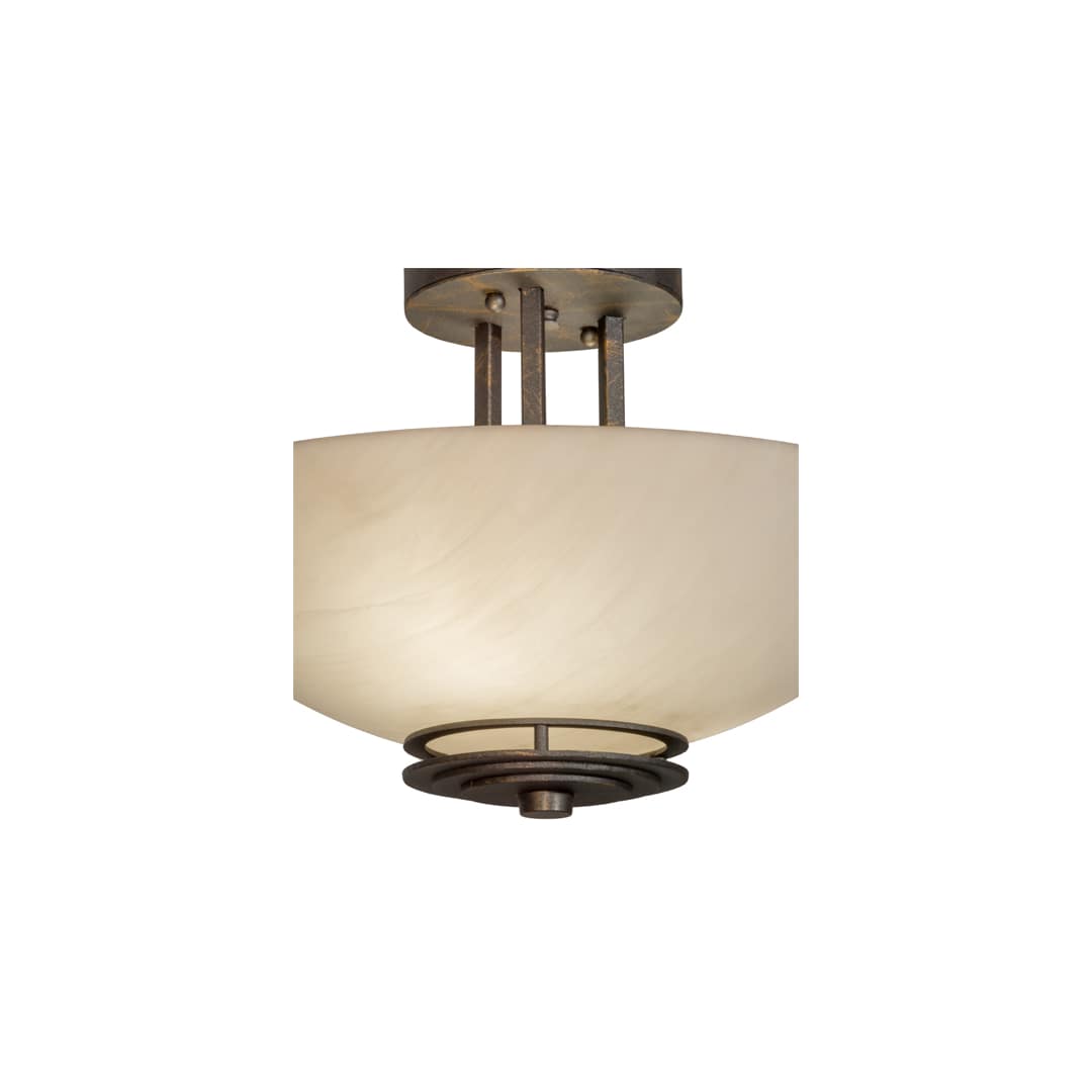 Thurston 2 Light 15" Wide Semi-Flush Bowl Ceiling Fixture - French Bronzed Finish - Medium Bulb Base