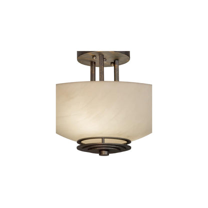 Thurston 2 Light 15" Wide Semi-Flush Bowl Ceiling Fixture - French Bronzed Finish - Medium Bulb Base