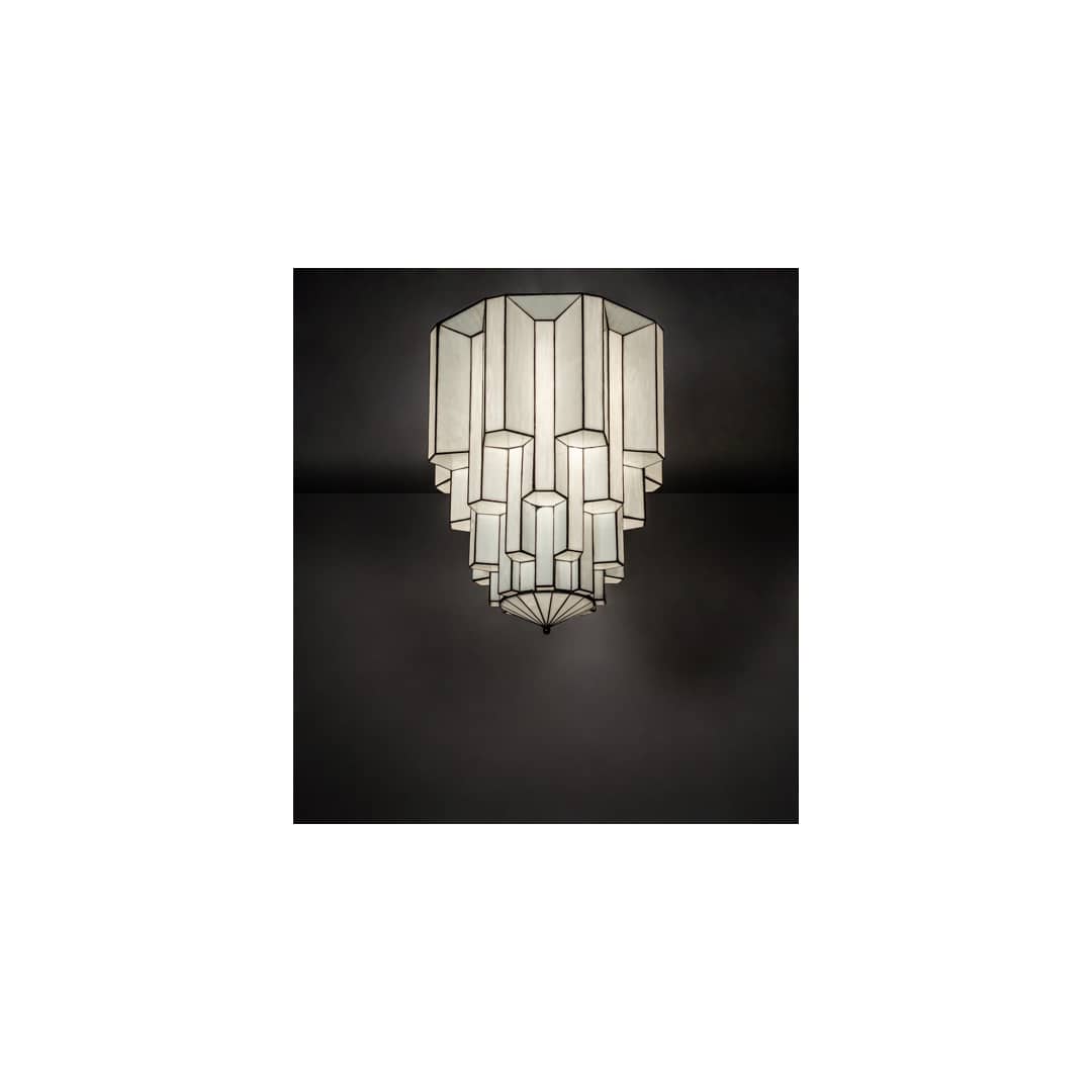 Paramount 24" Wide Flush Mount Waterfall Ceiling Fixture - Antique Iron Gate Finish - Medium Bulb Base