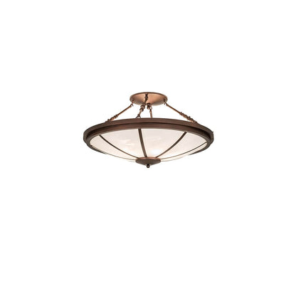Commerce 6 Light 36" Wide Semi-Flush Bowl Ceiling Fixture - Mahogany Bronze Finish