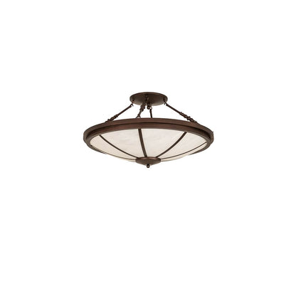 Commerce 6 Light 36" Wide Semi-Flush Bowl Ceiling Fixture - Mahogany Bronze Finish