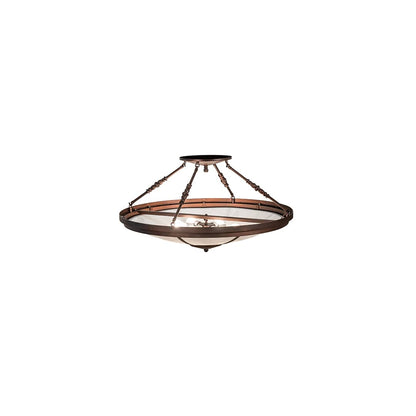 Commerce 6 Light 36" Wide Semi-Flush Bowl Ceiling Fixture - Mahogany Bronze Finish