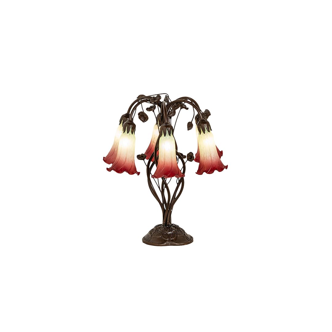 Tiffany Pond Lily 6 Light 19" Tall Buffet Table Lamp
