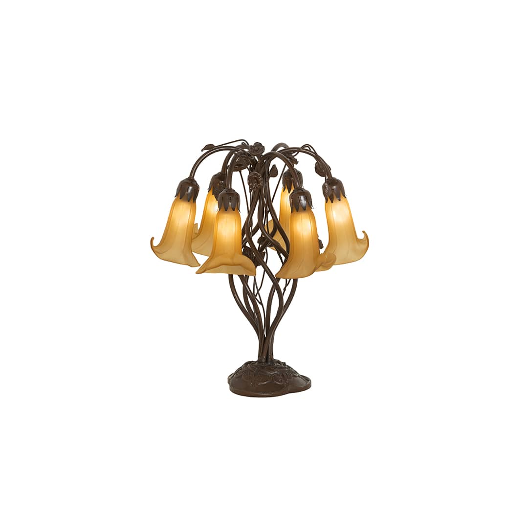 Tiffany Pond Lily 6 Light 19" Tall Buffet Table Lamp