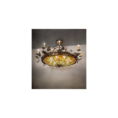 Acorn and Oak Leaf 8 Light 48" Wide Semi-Flush Ceiling Fixture