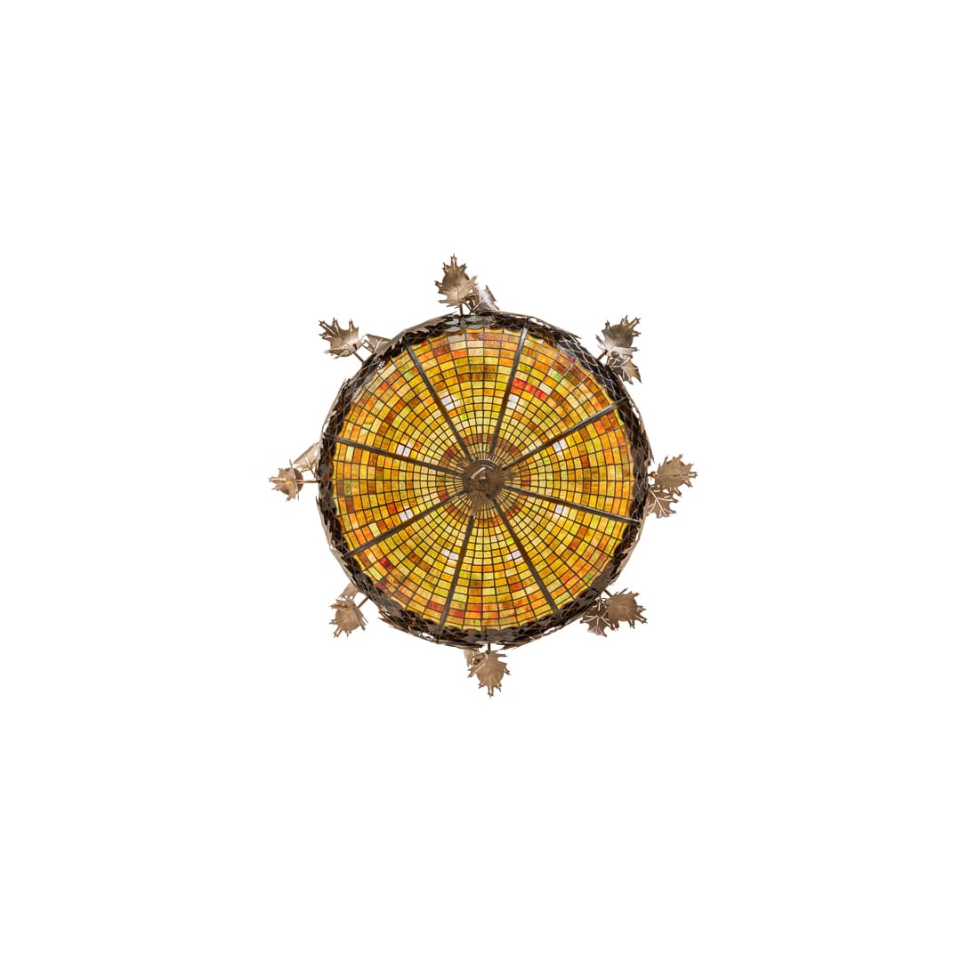 Acorn and Oak Leaf 8 Light 48" Wide Semi-Flush Ceiling Fixture