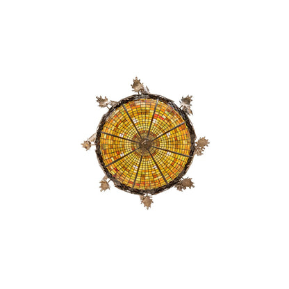 Acorn and Oak Leaf 8 Light 48" Wide Semi-Flush Ceiling Fixture