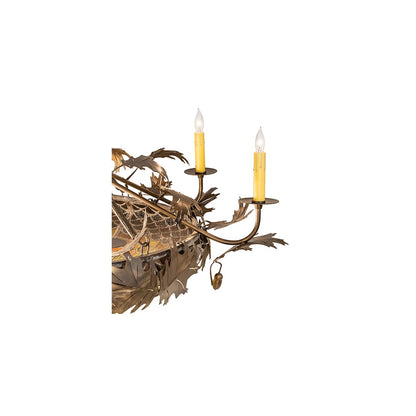 Acorn and Oak Leaf 8 Light 48" Wide Semi-Flush Ceiling Fixture