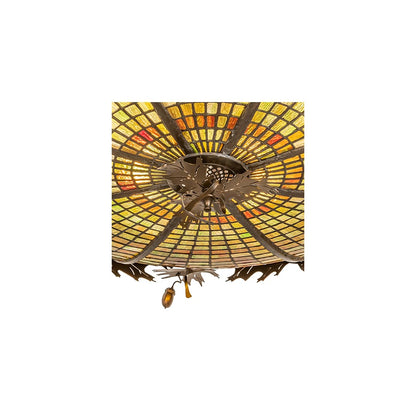 Acorn and Oak Leaf 8 Light 48" Wide Semi-Flush Ceiling Fixture