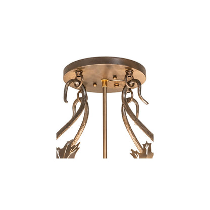 Acorn and Oak Leaf 8 Light 48" Wide Semi-Flush Ceiling Fixture