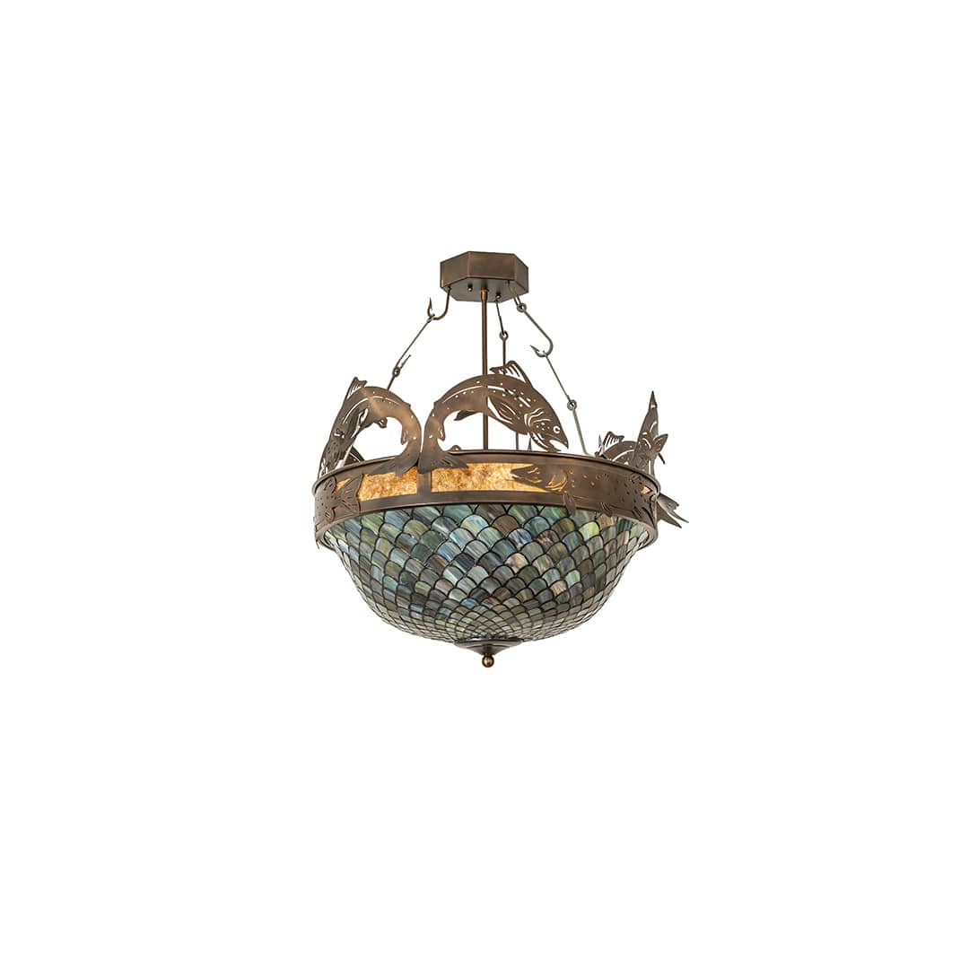 Catch of the Day 4 Light 30" Wide Semi-Flush Bowl Ceiling Fixture