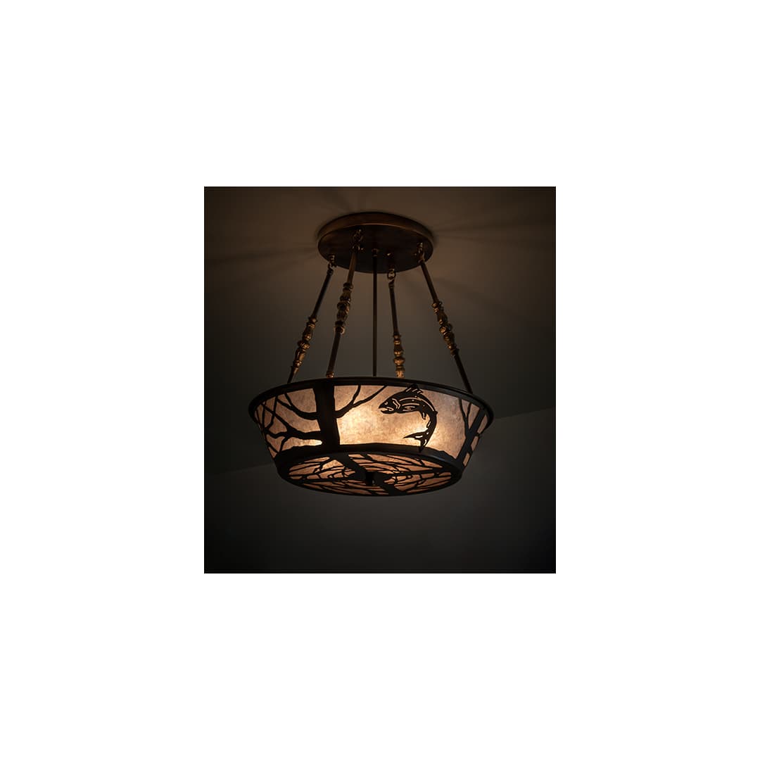 Leaping Trout 4 Light 22" Wide Semi-Flush Ceiling Fixture