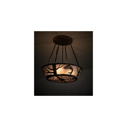 Leaping Trout 4 Light 22" Wide Semi-Flush Ceiling Fixture