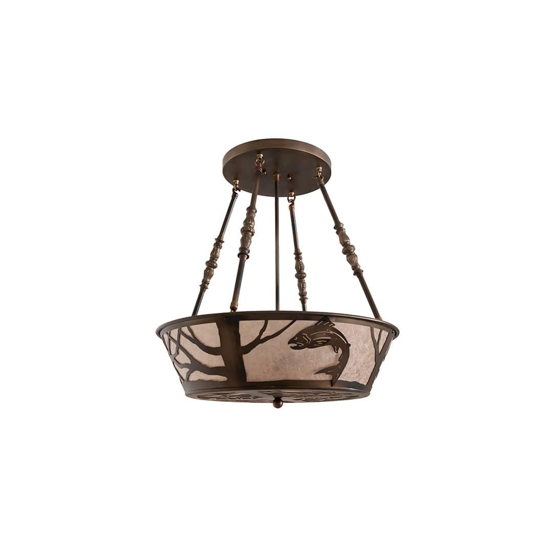 Leaping Trout 4 Light 22" Wide Semi-Flush Ceiling Fixture