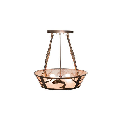 Leaping Trout 4 Light 22" Wide Semi-Flush Ceiling Fixture