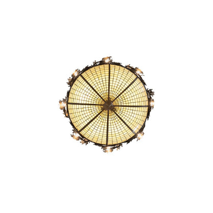 Acorn and Oak Leaf 8 Light 48" Wide Semi-Flush Bowl Ceiling Fixture