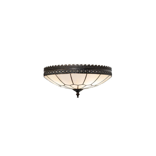 Vincent Honeycomb 3 Light 15" Wide Semi-Flush Bowl Ceiling Fixture - Antique Brass Finish
