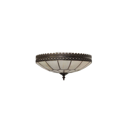 Vincent Honeycomb 3 Light 15" Wide Semi-Flush Bowl Ceiling Fixture - Antique Brass Finish