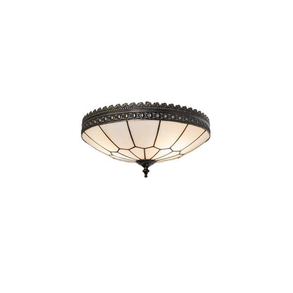 Vincent Honeycomb 3 Light 15" Wide Semi-Flush Bowl Ceiling Fixture - Antique Brass Finish