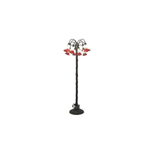 Tiffany Pond Lily 12 Light 61" Tall Buffet Floor Lamp