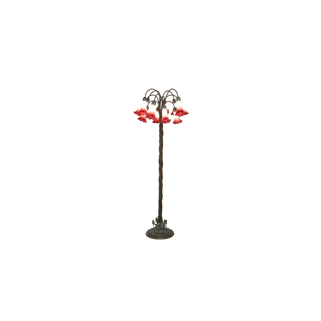 Tiffany Pond Lily 12 Light 61" Tall Buffet Floor Lamp