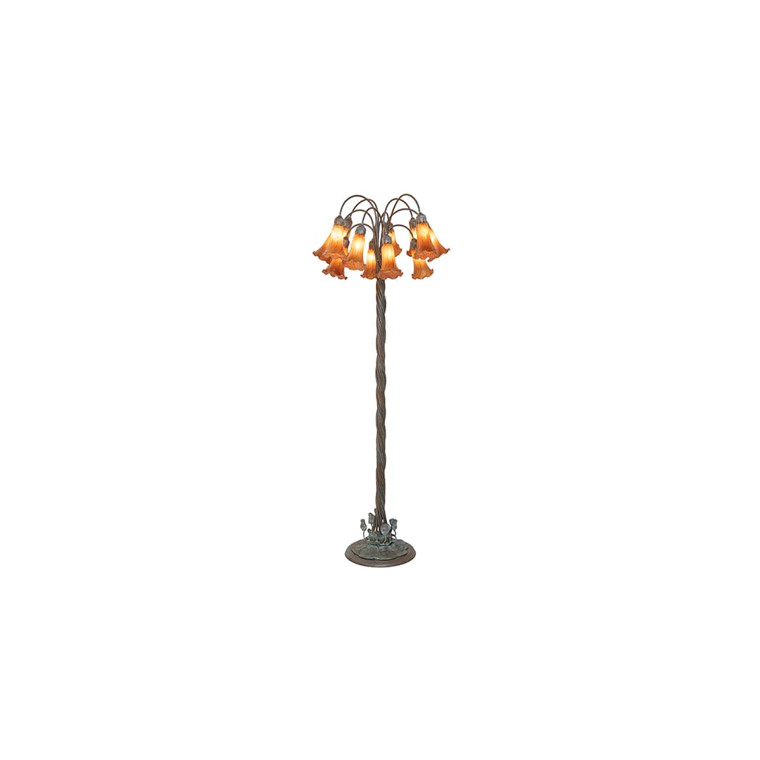 Tiffany Pond Lily 12 Light 61" Tall Buffet Floor Lamp