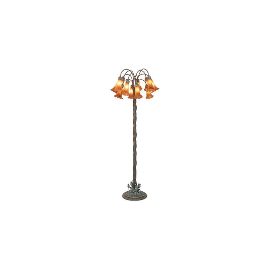 Tiffany Pond Lily 12 Light 61" Tall Buffet Floor Lamp