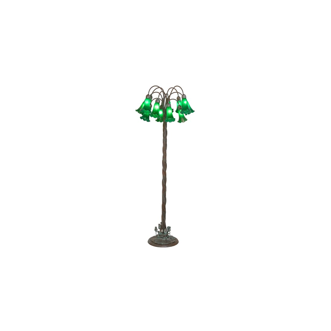 Tiffany Pond Lily 12 Light 61" Tall Buffet Floor Lamp